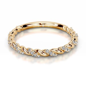 Bague de mariage Zenvoria avec diamant rond cultivé en laboratoire, certifié IGI - Product Image 1