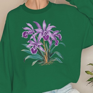 Sudaderas Casuales de Punto para Mujer con Diseño Vintage de Orquídeas - Product Image 3