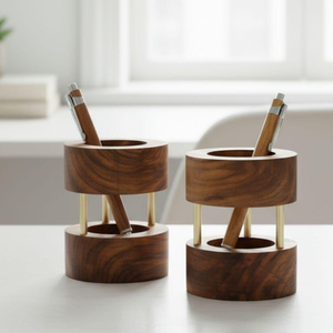 Organizador de Escritorio Indian Glance, Portaplumas de Malla, Portalápices de Madera, Diseño Único para Niños, Oficina y Decoración del Hogar, Regalo - Product Image 5