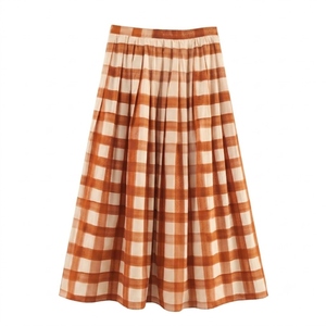 Jupe longue décontractée brodée pour femme, taille naturelle, coupe trapèze, longueur genou, respirante, séchage rapide, vente en gros, collection printemps - Product Image 5