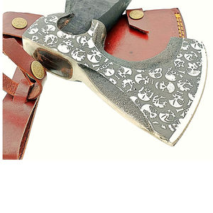 Burraq - Tomahawk Personalizado de 17 Pulgadas de Acero Inoxidable con Mango de Madera de Palisandro y Funda de Cuero, Hecho a Mano, Estilo Industrial, Regalo para el Día del Padre, Caza - Product Image 5