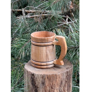 Wooden Mug Handmade Solid Wood Coffee <b>Cup</b> Natural Finish Rustic Design Eco Friendly Drinking Mug for Dining - Product Image 1