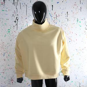 Sudadera CREAM con cuello alto 100% algodón, sudadera de cuello ancho con hilos más finos - Product Image 3