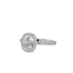 S925 Silver <b>Cushion</b> Shape Diamond Accent Wedding <b>Statement</b> Women Moissanite Ring - Product Image 4