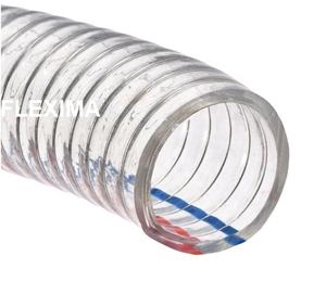 Tuyau transparent en PVC haute pression personnalisé fil d'acier en spirale Flexible durable transportant des tubes en plastique et en acier Drainage Flexima - Product Image 6