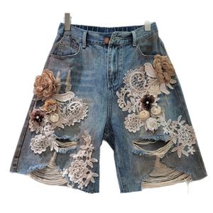 Custom Women's Denim <b>Shorts</b> <b>High</b> <b>Waist</b> Washed Blue <b>Jean</b> <b>Shorts</b> Casual Summer Fashion Slim Fit Cotton <b>Shorts</b> Private Label - Product Image 2