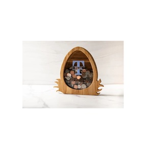 Hucha de madera ecológica al por mayor, hucha de acrílico transparente con letras del alfabeto, caja de monedas creativa para niños, hucha decorativa para el hogar - Product Image 1