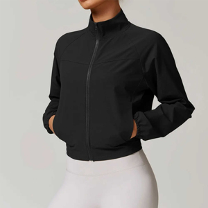 2026 Women Fitness Activewear Cowl Neck Full Zip Workout Tops Plus Size Lightweight Regular Fit Women Long Sleeve <b>Yoga</b> <b>Jacket</b> - Product Image 1