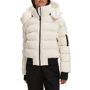 Vestes bomber matelassées réversibles imperméables pour femmes avec logo personnalisé en gros, nouvelle collection hiver, manches longues, coupe-vent, nylon de qualité supérieure - Product Image 5