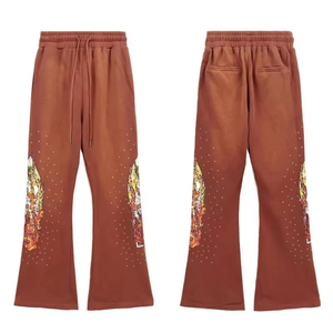 Nouvel Arrivage – Pantalon de Survêtement Évasé en Toile de Coton Imprimée Respirante de Haute Qualité, Taille Haute, Fabriqué au Pakistan, Prix Bas - Product Image 4