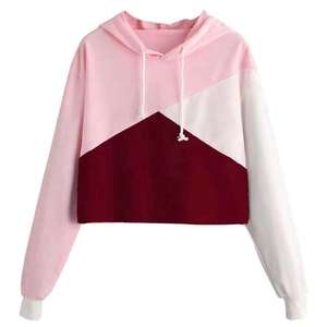 OEM Gym Workout Clothes Women Winter Spring Lined Hooded Long Sleeves <b>Crop</b> <b>Top</b> Blue Custom Embossed Logo - Product Image 4