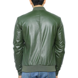 Customizable Men's Genuine Leather Canvas High Street Waterproof Bomber <b>Jacket</b> Front Logo Vintage <b>Casual</b> Winter OEM - Product Image 6