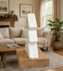 Farmhouse Handmade Crafts High Quality Eco-Friendly White Painted Christmas Ornament Mini Rustic Wooden Base Standing Tabletop - Product Image 6