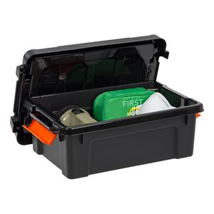 Bacs de rangement en plastique avec couvercles à fermeture, 3 gallons, noirs, lot de 6 - Product Image 4