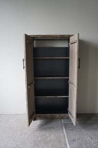 Armoire de salon en chêne massif, meuble de rangement moderne, fait main, écologique, brossé, à deux portes, décoration intérieure - Product Image 2