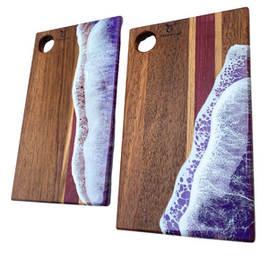 Posavasos de Resina Epoxi en Oferta, Posavasos de Madera y Resina Personalizados, Posavasos de Diseño Azul de Lujo, Tendencia 2026 - Product Image 1