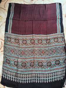 Sari AJRAKH con Estampado Artesanal Natural, Tela de Seda Modal Pura, Materiales de Calidad Premium para Exportación, Disponible en Stock, Venta al Por Mayor - Product Image 5