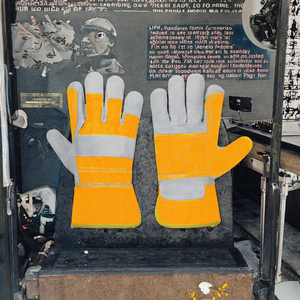 Gants de sécurité en cuir jaune, longueur poignet, thermiques, non doublés, pour usage extérieur en hiver, cyclisme, sport, voyage - Product Image 3