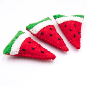 Rodajas de sandía de fieltro de lana de 6 cm, rodajas de frutas de fieltro, frutas de fieltro de lana para juegos de simulación: comercio justo y hecho a mano - Product Image 1