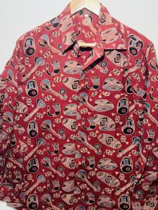 Chemise décontractée de luxe en coton rouge 100 % coton à manches longues pour homme, imprimée à la main, motif floral, collection exclusive Heritage - Product Image 4