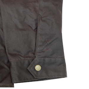 Veste de chasse marron cirée en gros avec capuche, poches utilitaires pour vêtements de travail, imperméable et coupe-vent, veste de terrain classique - Product Image 4