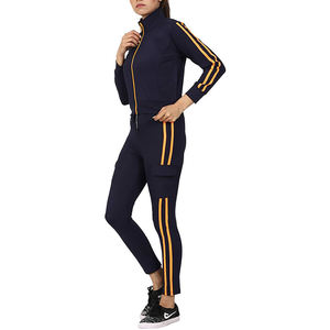 Custom Waffle Knit Sets <b>Women</b> <b>Thermal</b> Zipper Tracksuit Jacket And Flared Pants Tracksuit <b>Womens</b> 2 Piece Sets - Product Image 4