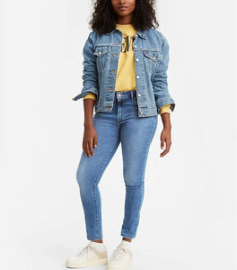 Nouveautés 2026 : Pantalon en jean bleu taille haute skinny pour femme – Collection Denim Femme - Product Image 4