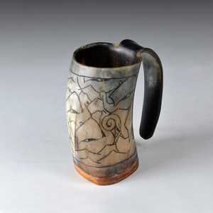 Auténtica Taza de Cuerno de Vaca Hecha a Mano con Diseño de Arte Folclórico Vikingo, Ecológica, de Forma Redonda, para Cerveza/Ale y Hidromiel, Decoración del Hogar - Product Image 2