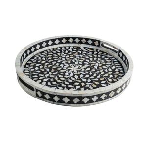 Plats de service décoratifs de mariage au design de luxe avec incrustation d'os en bois plats de service à prix attractif - Product Image 1