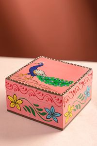 Premium Handmade Painted Wooden Gift <b>Box</b> Elegant <b>Keepsake</b> Storage Case for Jewelry Wedding Return Gifts Custom Logo - Product Image 1