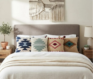 Fundas de Almohada Rústicas Estilo Suroeste, Juego de 4 Piezas, Lana, Yute, Algodón, Cojines Boho Tribales, Decoración Rústica para Sofá - Product Image 4