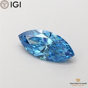 Diamante Cultivado en Laboratorio CVD, Corte Marquesa, Color Azul Intenso, Claridad VS2, Grado Alto, 1.00 Quilates, con Certificado IGI - Product Image 4