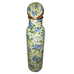 Elegante botella de agua de cobre impresa Meena a prueba de fugas para beneficios de salud Ayurveda y Yoga - Product Image 6