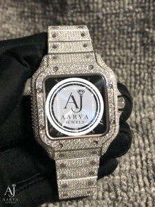 AARVA JEWELS ผู้ชายหรูหราสแควร์ มิโยตะนาฬิกากลไกอัตโนมัติขอบเพชรสแตนเลสสตีลหน้าปัดอนาล็อก-ดิจิตอล 38 มม.20 มม. - Product Image 2