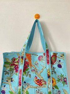 Boho Cotton Floral Print Everyday Tote <b>Bag</b> <b>Large</b> Capacity Shoulder Handbag Reusable Shopping Travel <b>Beach</b> Carry <b>Bag</b> - Product Image 2