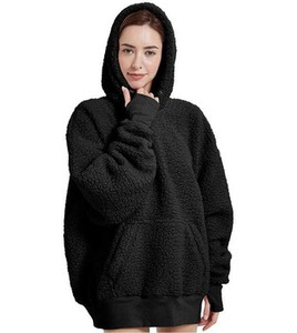 Sweat à capuche en sherpa pour homme, motif uni, 100% coton, broderie personnalisée, col doublé, hiver, grande taille, respirant, Pinco - Product Image 5