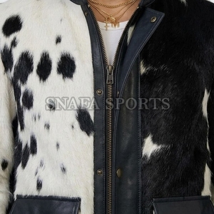 High Street Style <b>Men</b> Cowhide Leather <b>Jacket</b> Real Genuine Leather Bomber Style Winter Outerwear Solid <b>Jacket</b> - Product Image 4
