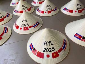 Traditional Vietnamese Conical <b>Straw</b> <b>Hat</b> Hand Painted Natural Fiber Sunscreen Beach Travel Headwear - Product Image 2