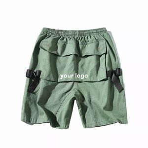 Men's Black Cargo Shorts Elastic Waist Drawstring Closure Breathable Quick Dry <b>Canvas</b> Bermuda Style Casual Wear Pockets Front - Product Image 5