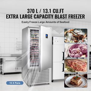 Congelador Comercial de Congelación Rápida de 370 L/13.1 Pies Cúbicos, 15 Bandejas, 4 Modos de Congelación, Equipo de Refrigeración para Cocina - Product Image 2