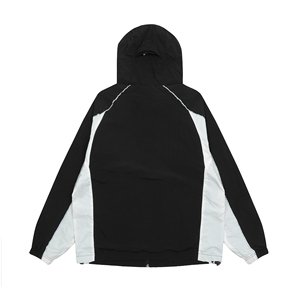 Chaqueta Cortavientos Rosa con Capucha, Estilo Deportivo, Bloques de Color, Cierre de Cremallera, Unisex, para Primavera, Corte Regular, Exterior de Poliéster - Product Image 4