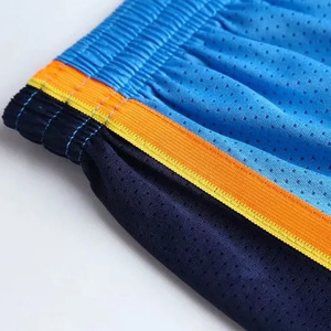 Uniformes de basket-ball personnalisés, maillot bleu sans manches à col en V et short, tissu en maille respirant, vêtements d'équipe unisexes pour adultes - Product Image 2