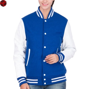 Veste universitaire pour femme, col montant, style Letterman, boutonnée, manches longues, pour tenue décontractée ou campus - Product Image 1