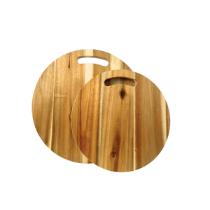 Planche à découper ronde en bois d'acacia avec trou de suspension, planche de cuisine, planche de boucher, taille personnalisée, fabricant OEM ODM - Product Image 3