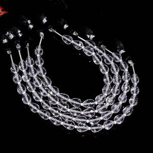 Perles de cristal de quartz naturel facettées en forme de goutte d'eau, 6x8mm, quartz clair, perles en vrac pour la création de bijoux, qualité supérieure - Product Image 2