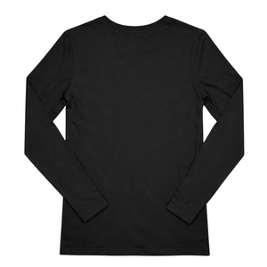 T-shirt à manches longues Zeta Phi Beta avec patch à sequins, noir, lettres grecques, vêtement de sororité, haut en coton élégant, coupe premium - Product Image 2