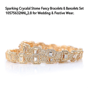 Sparkling Crystal Stone Fancy Bracelets & <b>Bangles</b> <b>Set</b> 10575632NBL_2.8 for Wedding & Festive Wear - Product Image 2