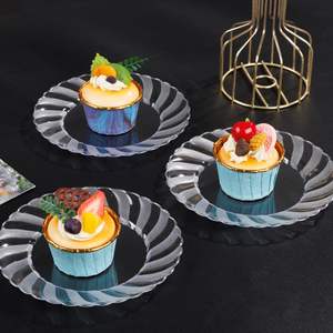 Assiettes jetables transparentes de 6 pouces, biodégradables, écologiques, résistantes, en plastique, pour la nourriture pour bébés, les chocolats, les bonbons, les desserts industriels - Product Image 2