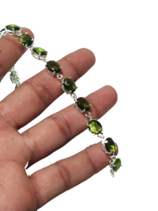 Pulsera de Plata con Peridoto y Topacio Natural, Plata de Ley 925, Hecha a Mano, Joyería de Lujo al por Mayor - Product Image 2