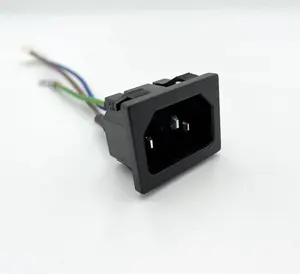 Customized C14 AC Socket Power Cable Assembly Plug For Power Supply Electronics